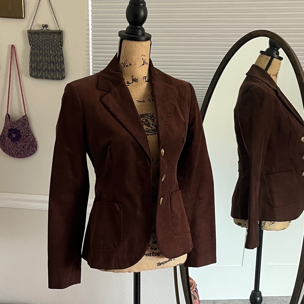Vintage Lilly Pulitzer Brown Velvety Corduroy Blazer